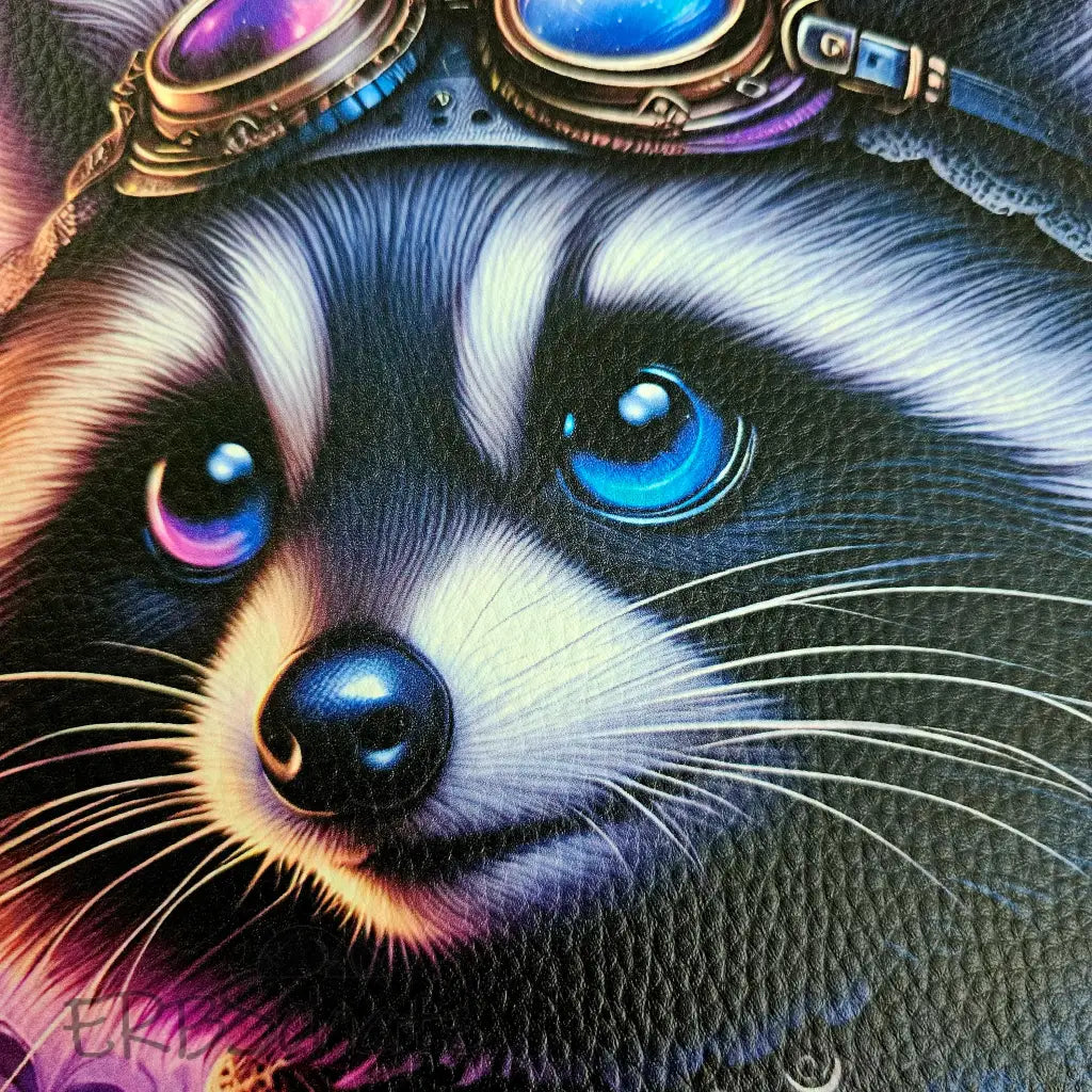 Kunstleder Panele Steampunk Raccoon 25x25 cm - P25