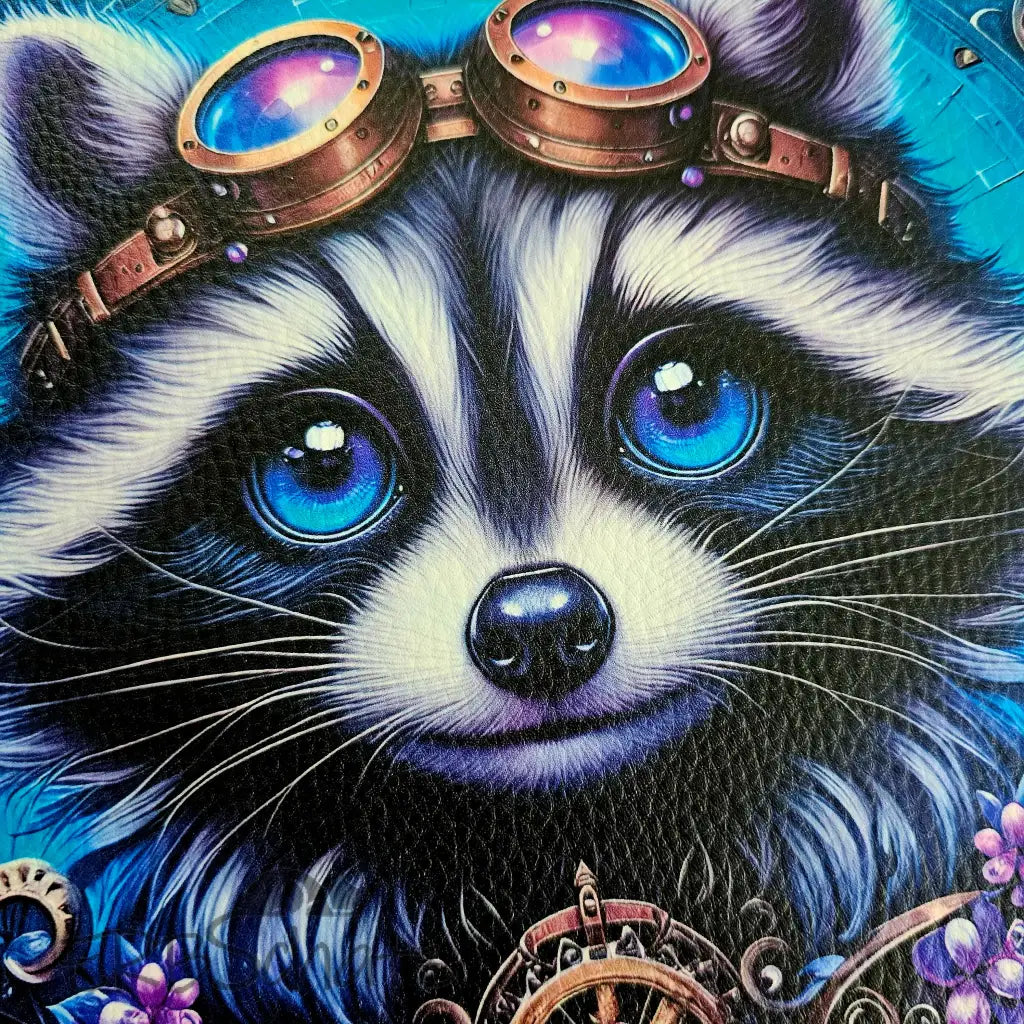 Kunstleder Panele Steampunk Raccoon 30x30 cm - P30