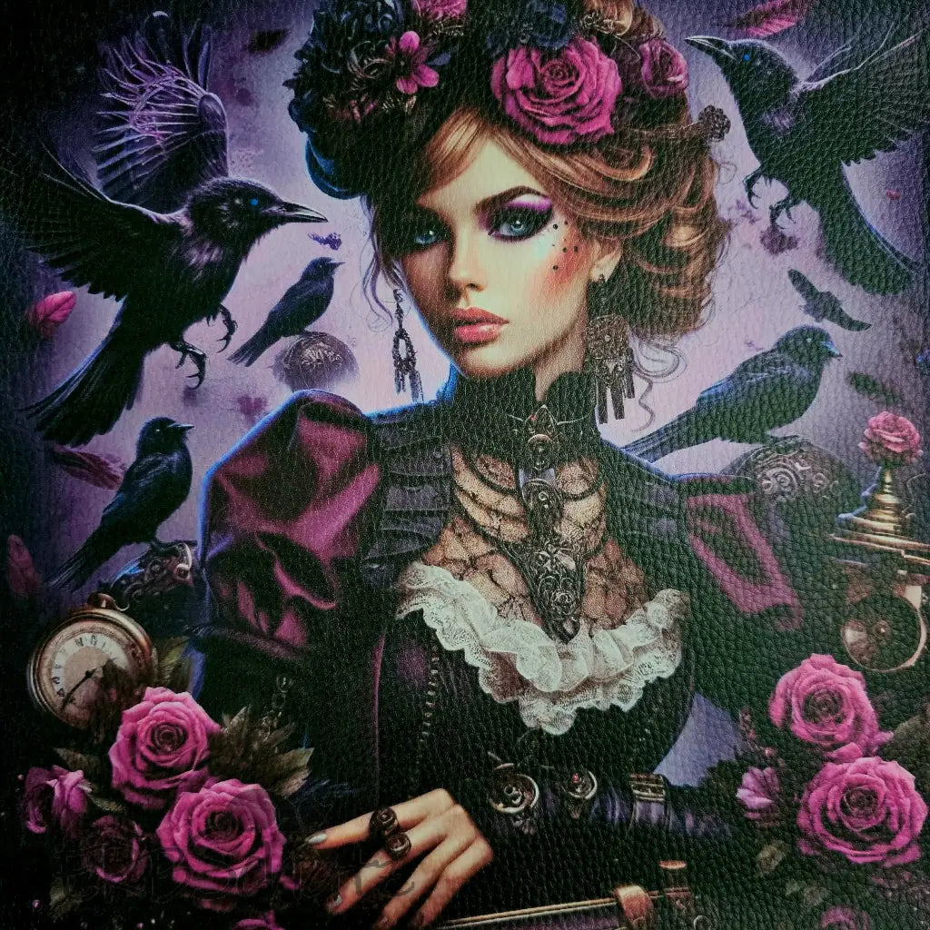 Kunstleder Panele Steampunk Raven Girl Collection 25 x cm