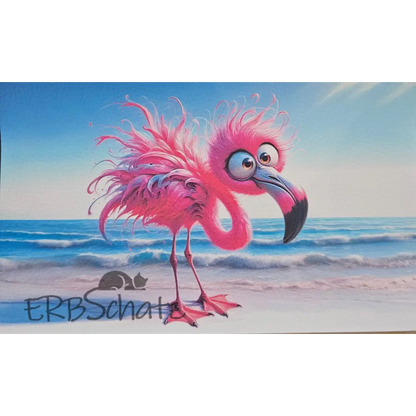 Kunstleder Panele Summer Birds Collectionp - Flamingo