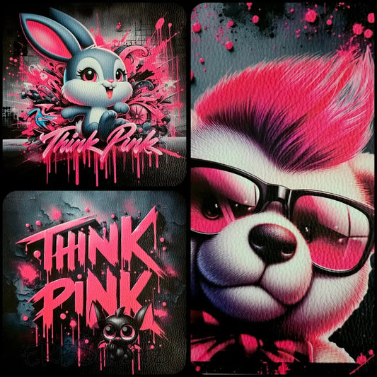 Kunstleder Panele Think Pink | 15 x 15cm - P25