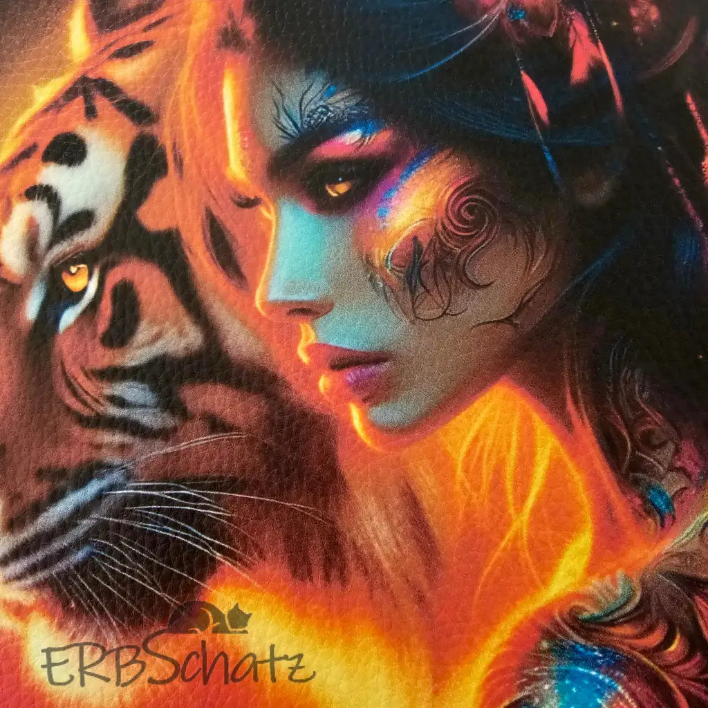 Kunstleder Panele Tiger Woman | 30x 30cm - P30