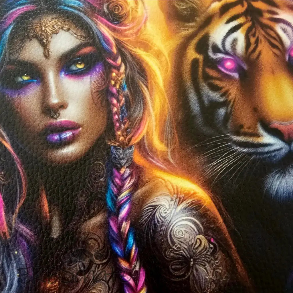 Kunstleder Panele Tiger Woman | 30x 30cm - P30
