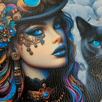 Kunstleder Panele Turquoise Steampunk Girl Collection 25 x
