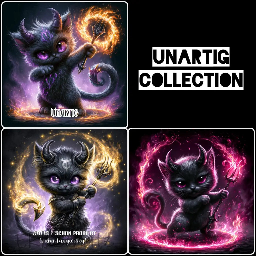 Kunstleder Panele Unartig Cat Devil | 30x 30cm - P30