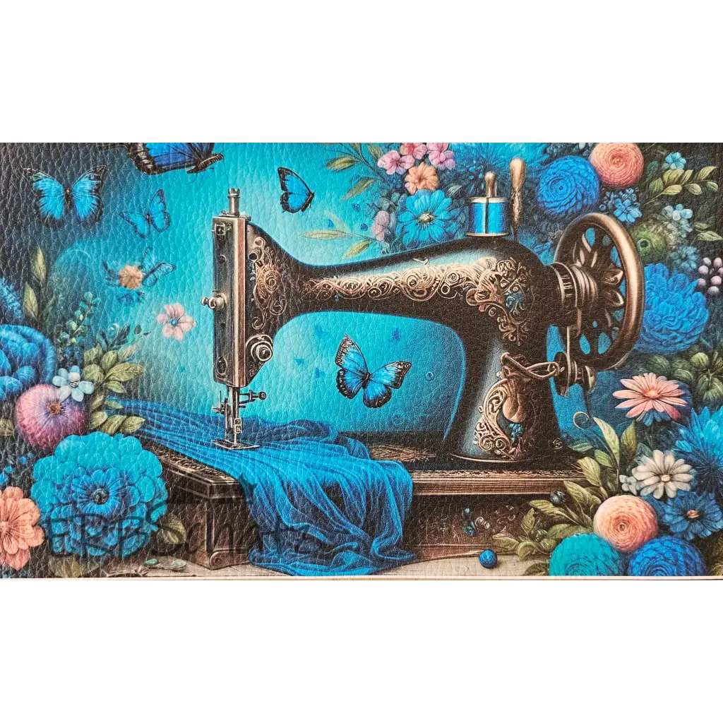Kunstleder Panele Vibrant Sewing Machine - Blue Turquoise