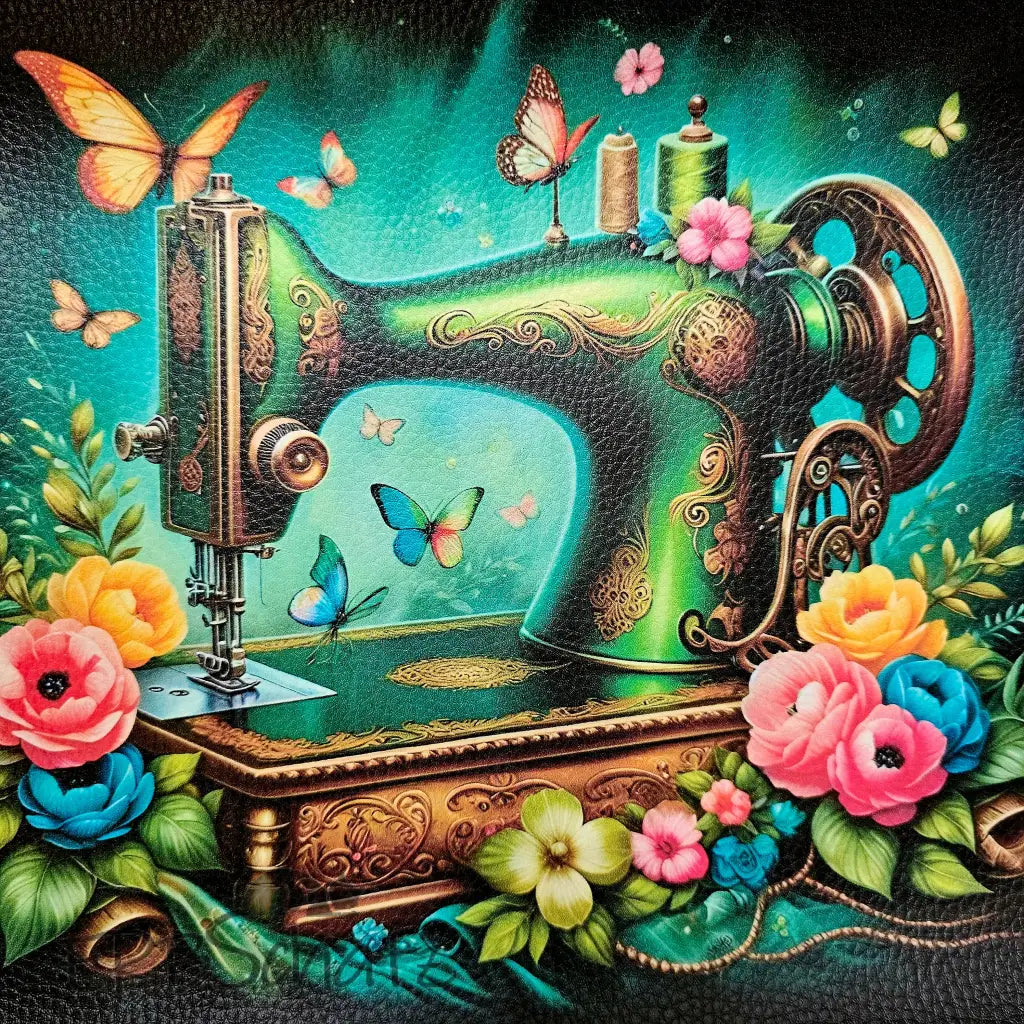 Kunstleder Panele Vibrant Sewing Machine - Dark Green