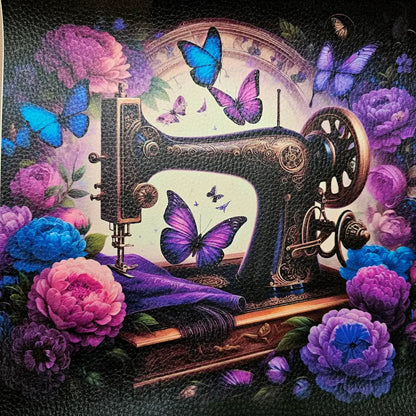 Kunstleder Panele Vibrant Sewing Machine - Purple Circle