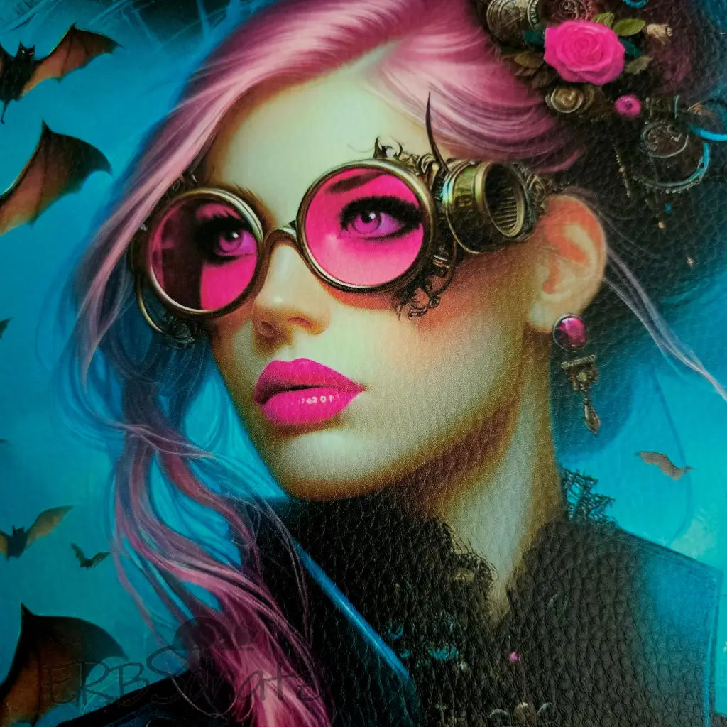 Kunstleder Panele Vibrant Woman & Bats 25x25 cm - P25