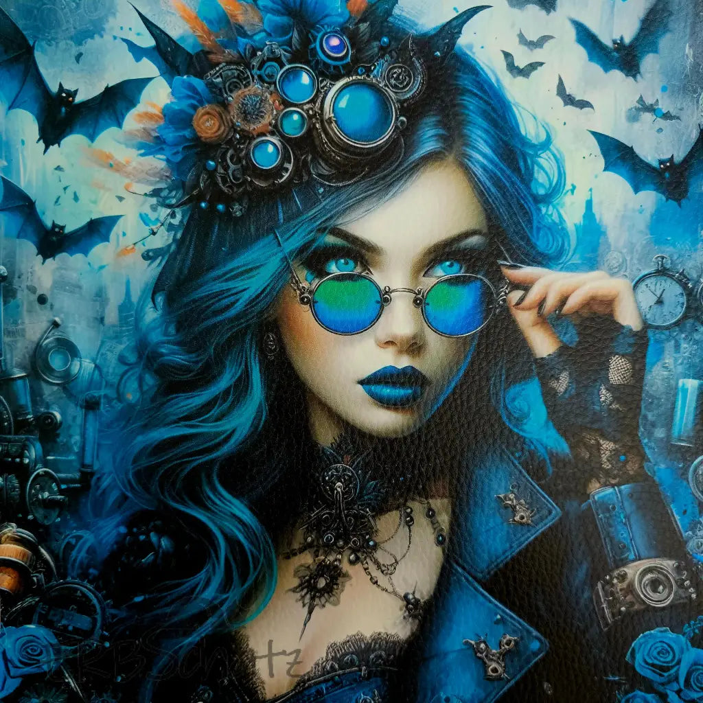Kunstleder Panele Vibrant Woman & Bats 25x25 cm - P25