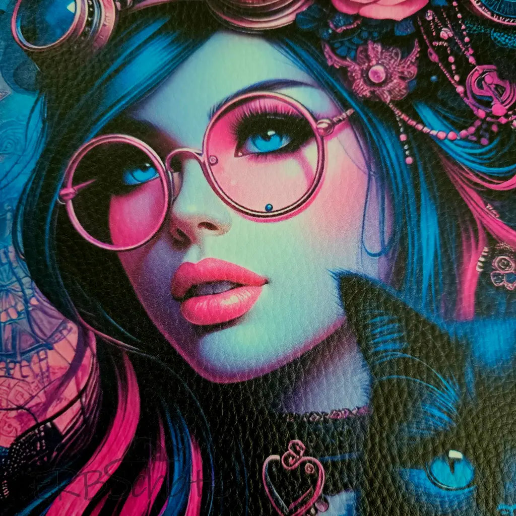 Kunstleder Panele Vibrant Woman & Cats 25x25 cm - P25