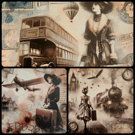 Kunstleder Panele Vintage Traveler Collection | 30x 30cm