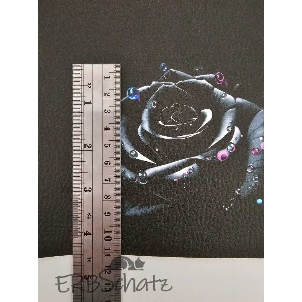 Kunstleder Portemonnaie Panel Black Rose 25x 15cm - PM