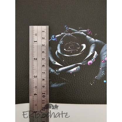 Kunstleder Portemonnaie Panel Black Rose 25x 15cm - PM