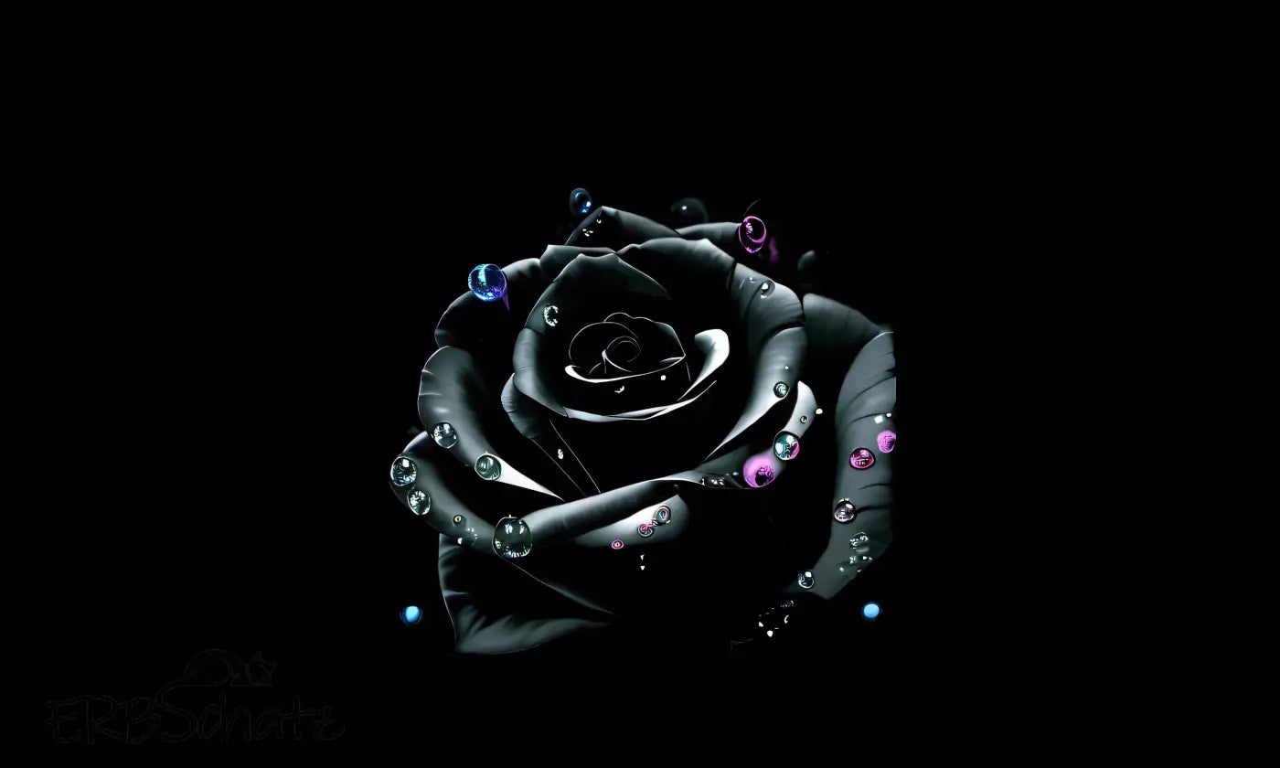Kunstleder Portemonnaie Panel Black Rose | 25x15cm - PP