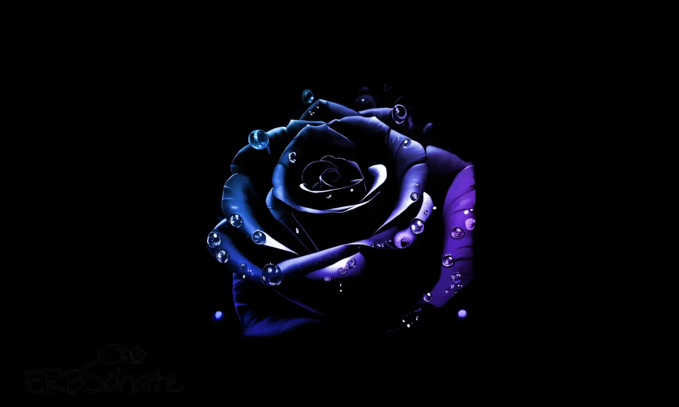 Kunstleder Portemonnaie Panel Blue Purple Rose | 25x15cm