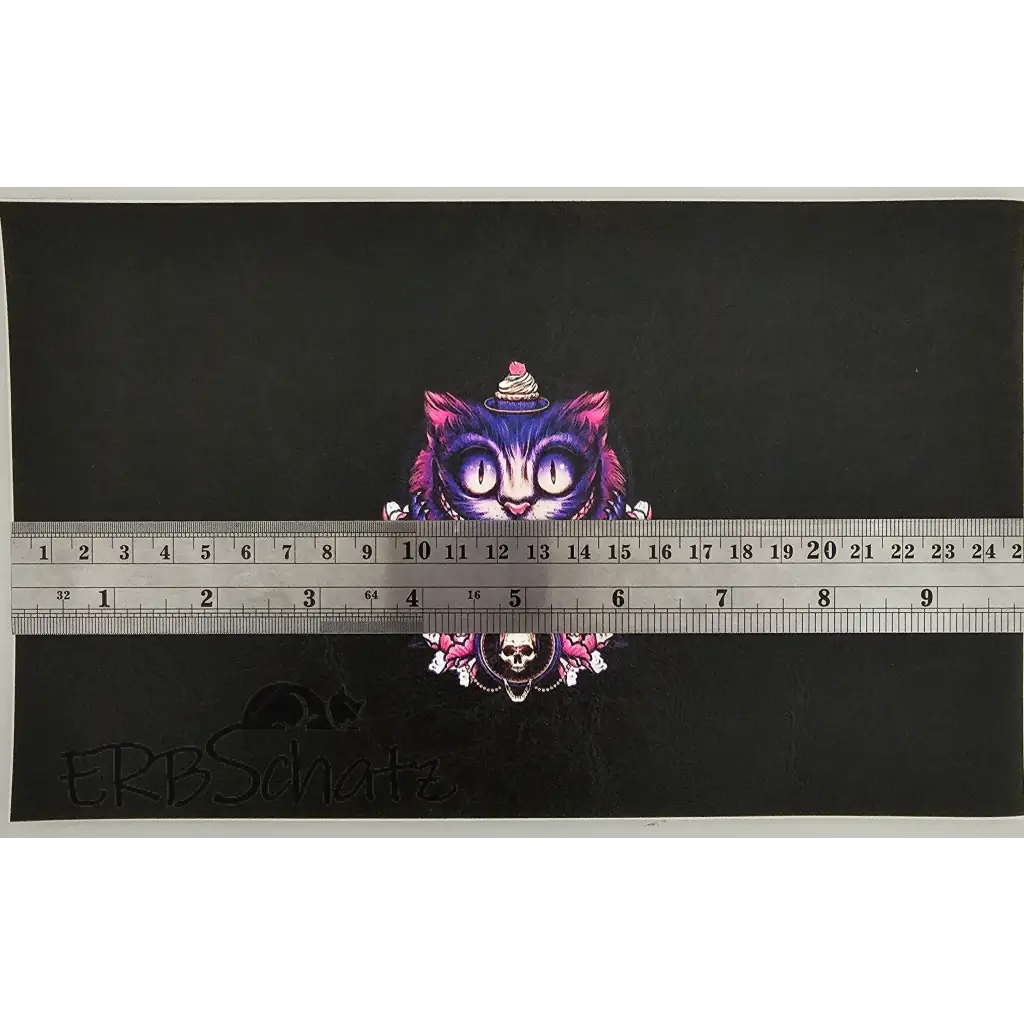 Kunstleder Portemonnaie Panel Creepy Alice Cat 25 x 15cm