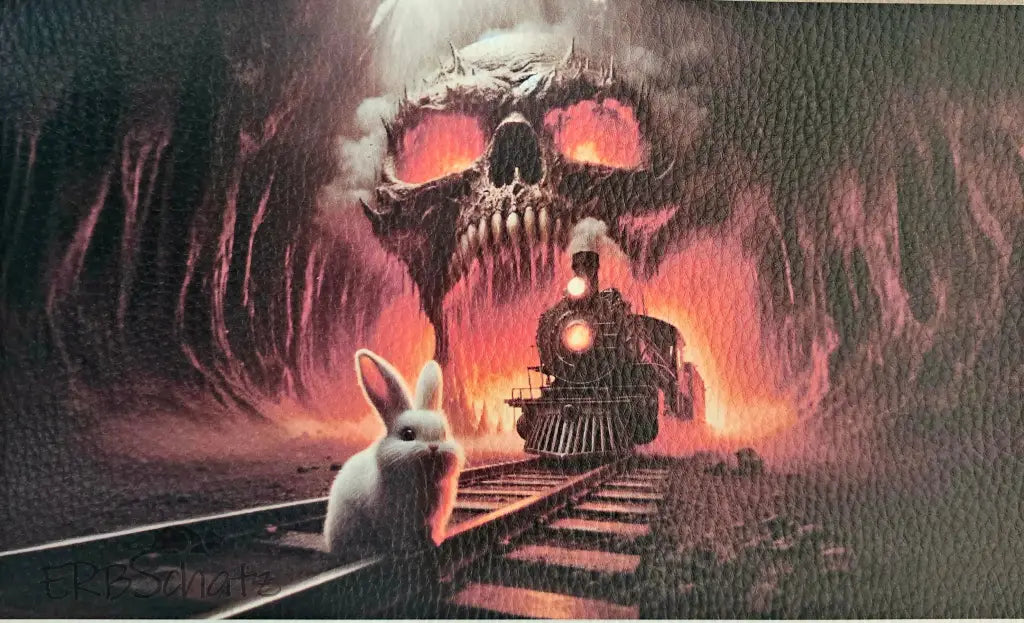 Kunstleder Portemonnaie Panel Dark Train 25x15cm - PP