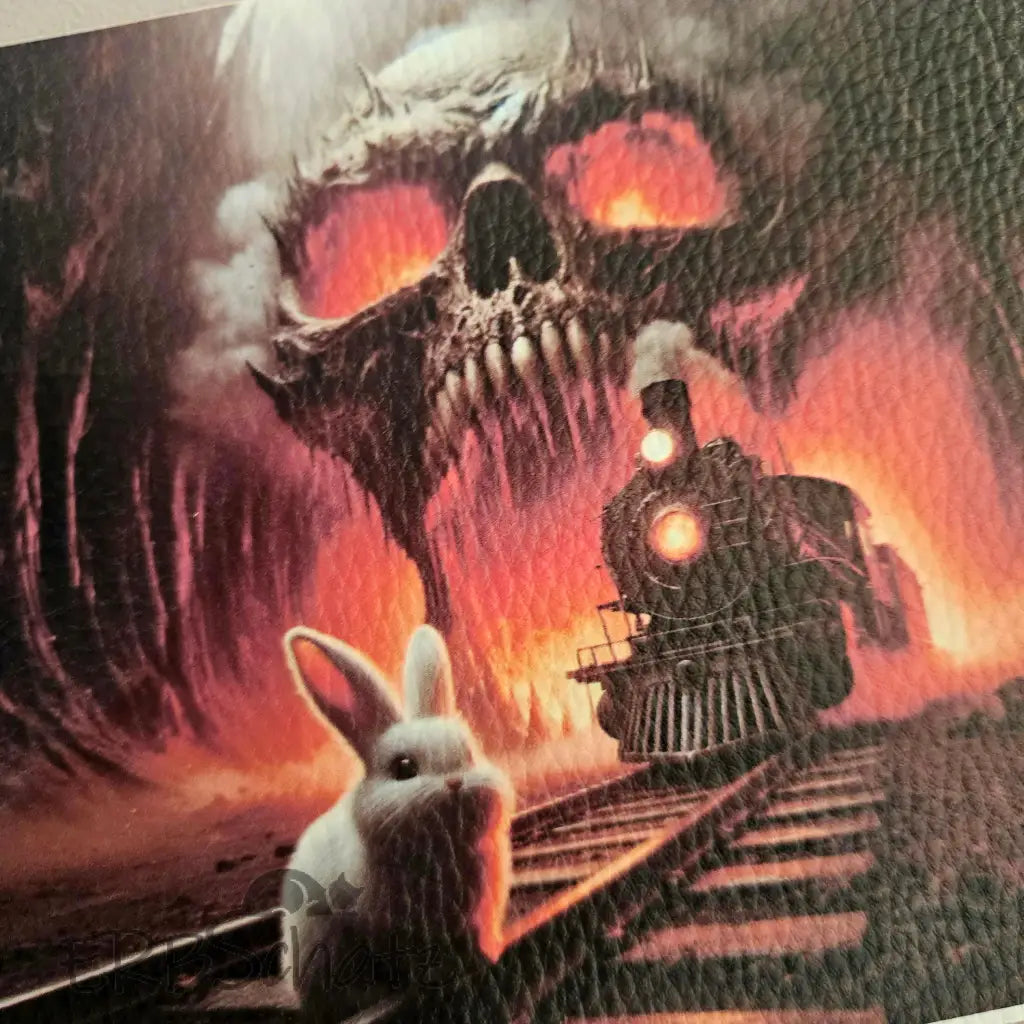 Kunstleder Portemonnaie Panel Dark Train 25x15cm - PP