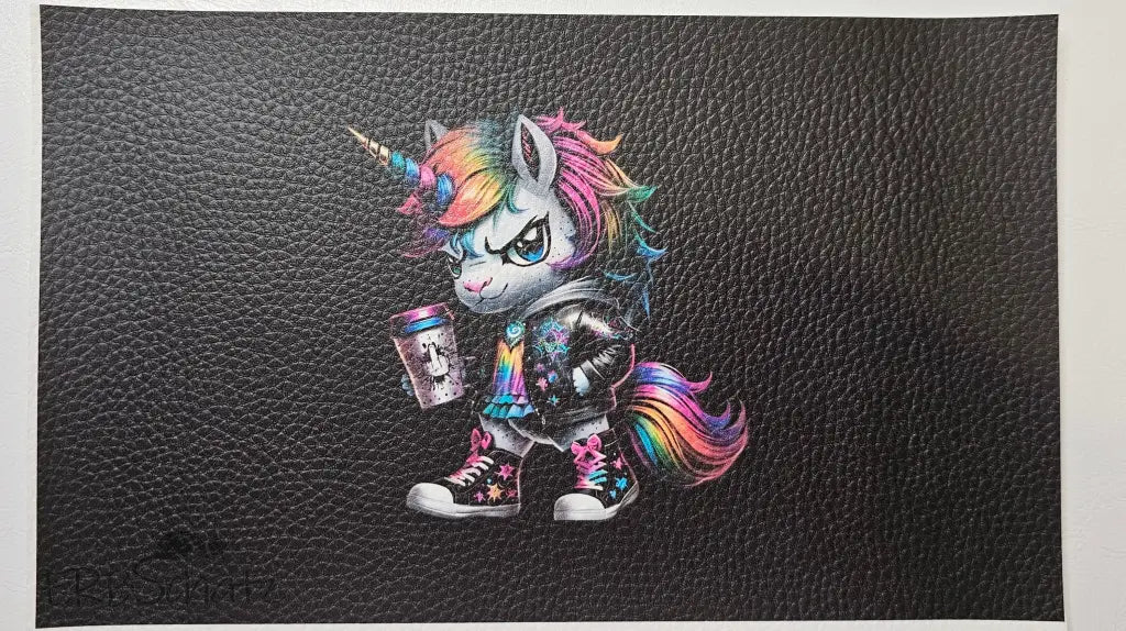 Kunstleder Portemonnaie Panel Don’t Care Unicorn 25x 15cm