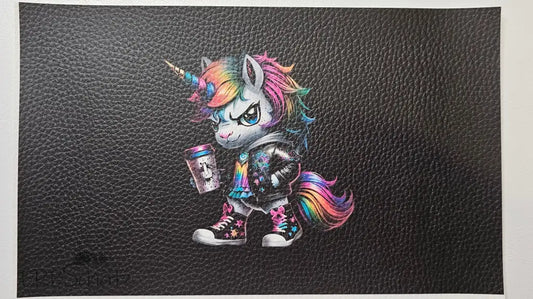 Kunstleder Portemonnaie Panel Don’t Care Unicorn 25x 15cm