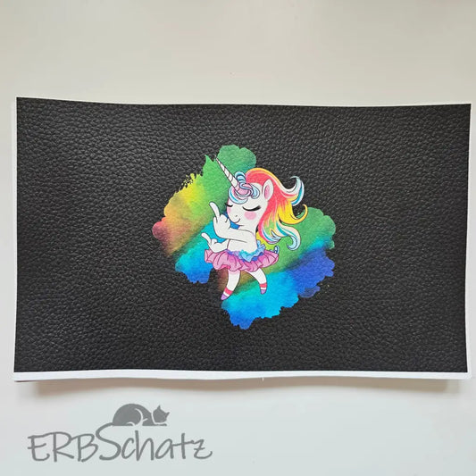 Kunstleder Portemonnaie Panel Einhorn Ballerina 25x 15cm