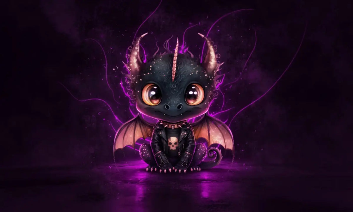 Kunstleder Portemonnaie Panel Glowy Dragon | 25x15cm - PP