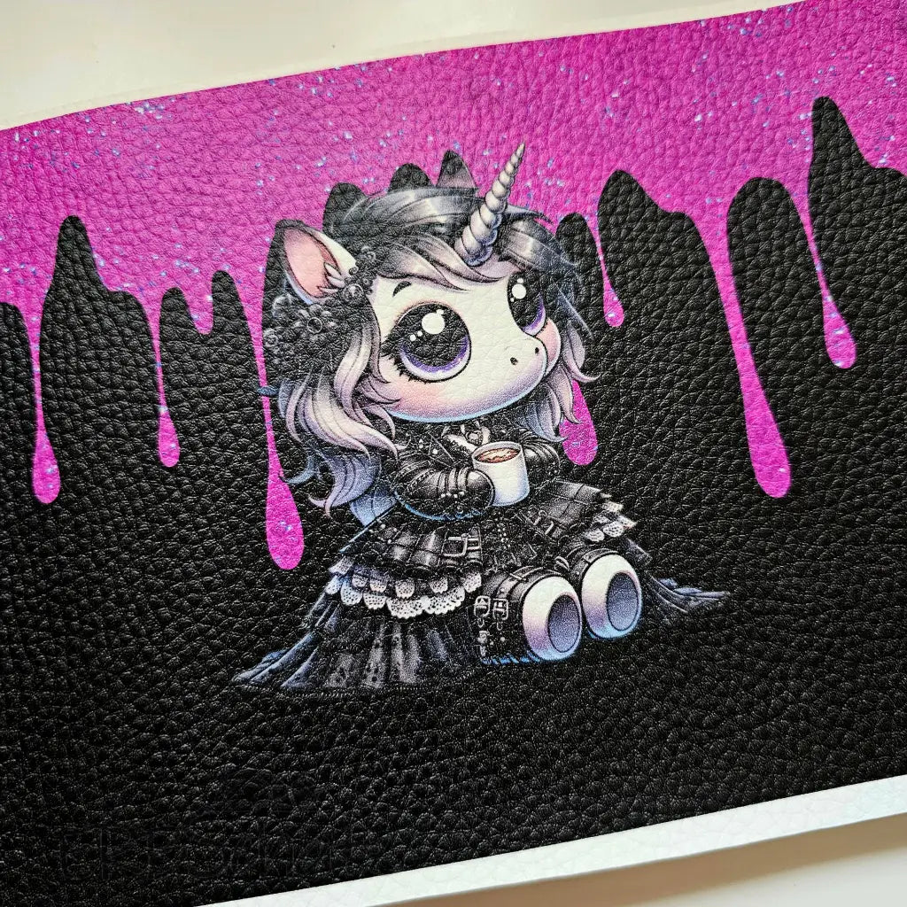 Kunstleder Portemonnaie Panel Goth Unicorn 25x 15cm - PP
