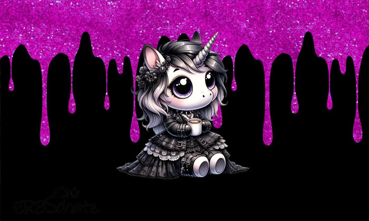 Kunstleder Portemonnaie Panel Goth Unicorn | 25x15cm - PP
