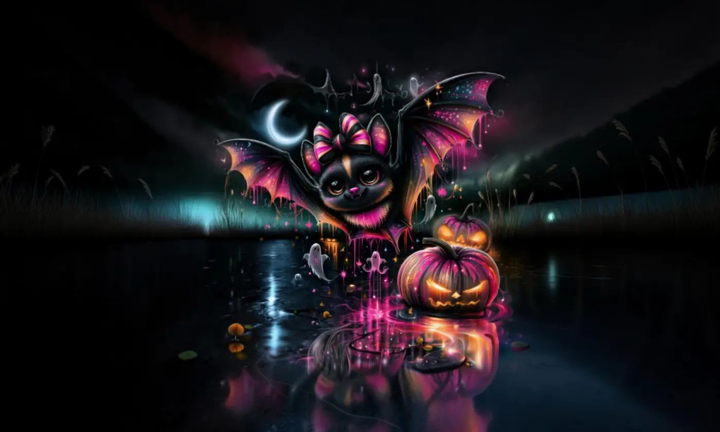 Kunstleder Portemonnaie Panel Halloween Bat | 25x15cm - PP