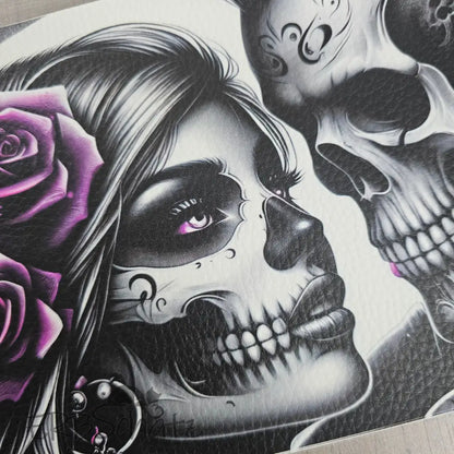 Kunstleder Portemonnaie Panel Skeleton Love 25x 15cm - PP