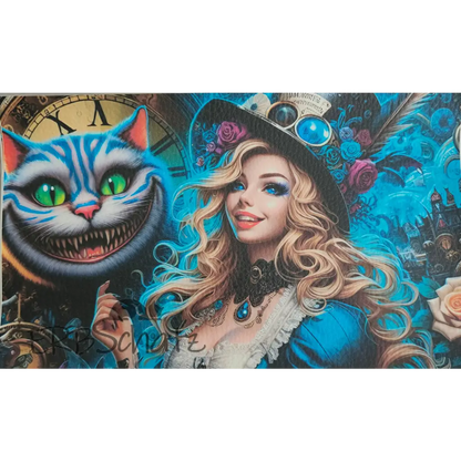 Kunstleder Portemonnaie Panel Steampunk Alice 25x 15cm - PP