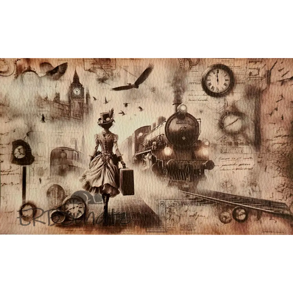 Kunstleder Portemonnaie Panel Vintage Traveler | 25x 15cm