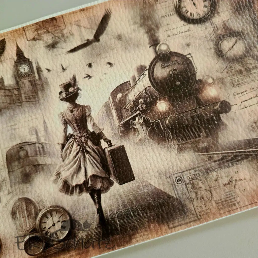 Kunstleder Portemonnaie Panel Vintage Traveler | 25x 15cm