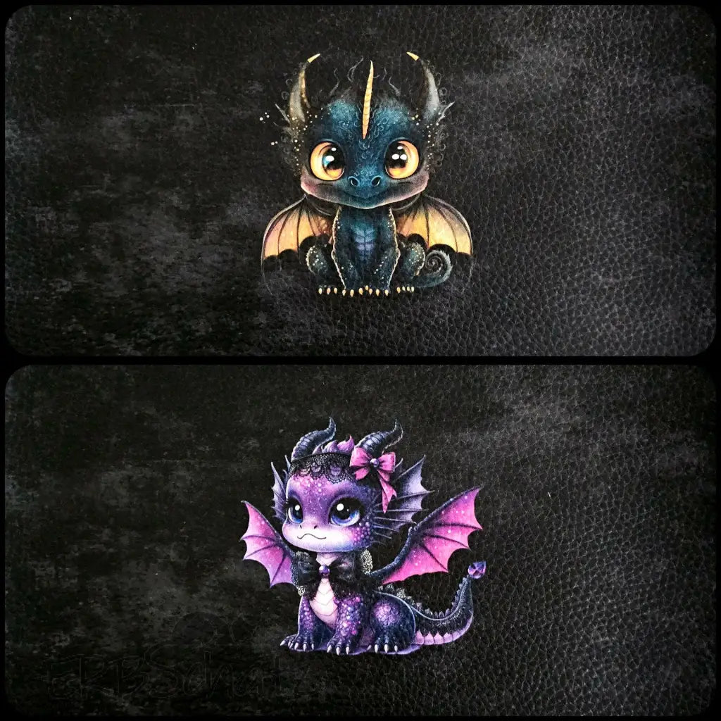 Kunstleder Portemonnaie Panele Cute Dragons | 25 x 15cm - PP