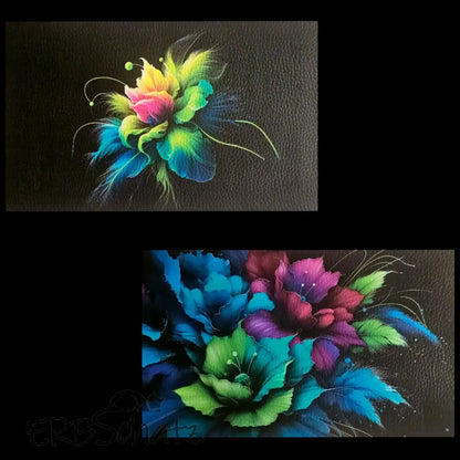 Kunstleder Portemonnaie Panele Dark Flowers | 25x 15cm - PP