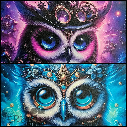 Kunstleder Portemonnaie Panele Steampunk Owl 25x15cm PP