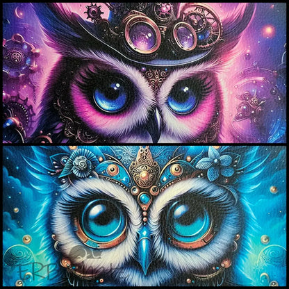 Kunstleder Portemonnaie Panele Steampunk Owl 25x15cm - PP