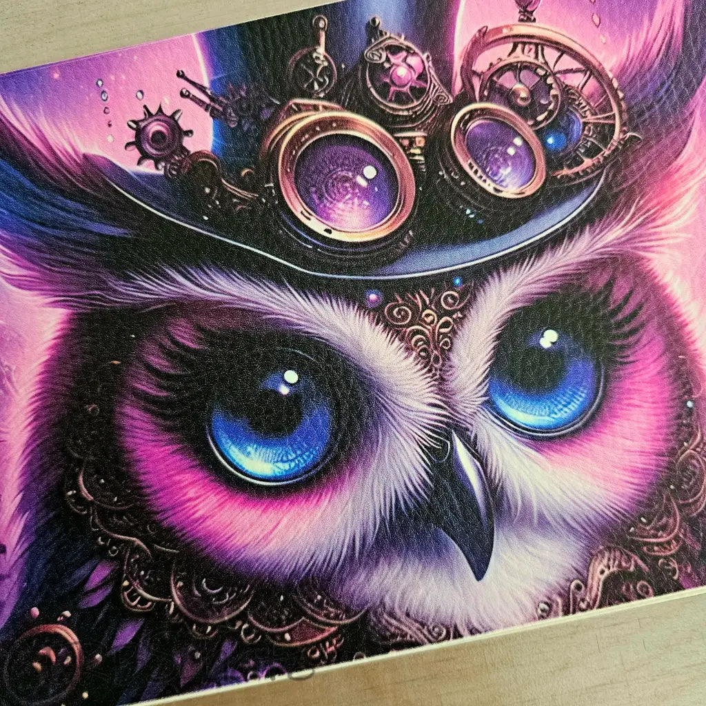 Kunstleder Portemonnaie Panele Steampunk Owl 25x15cm - PP