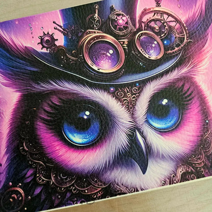 Kunstleder Portemonnaie Panele Steampunk Owl 25x15cm - PP