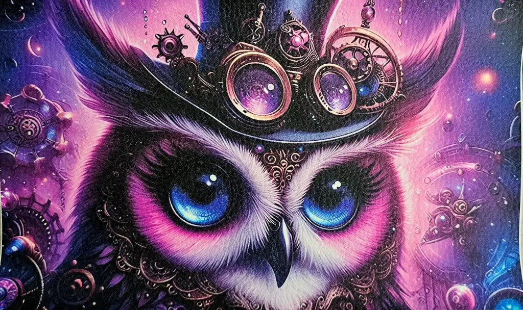 Kunstleder Portemonnaie Panele Steampunk Owl 25x15cm - PP