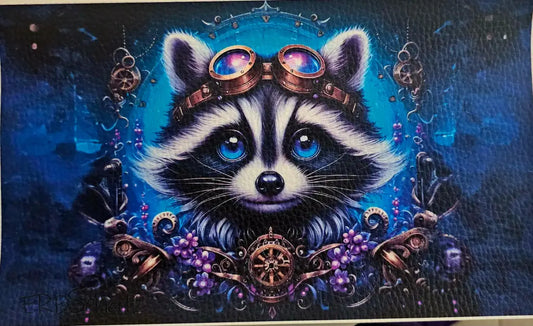Kunstleder Portemonnaie Panele Steampunk Raccoon 25x15cm PP