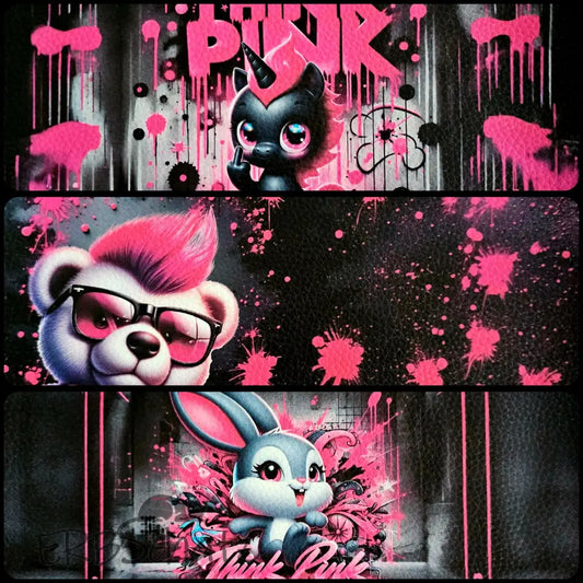 Kunstleder Portemonnaie Panele Think Pink | 25 x 15cm - PP