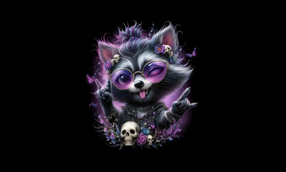 Kunstleder Portemonnaie Rocker Raccoon | 25x15cm - PP