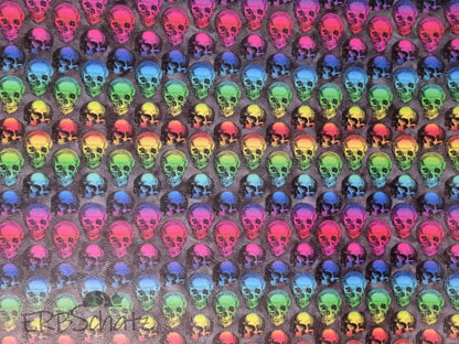 Kunstleder Rainbow Skulls Rollen 50 x 140 cm - KL50