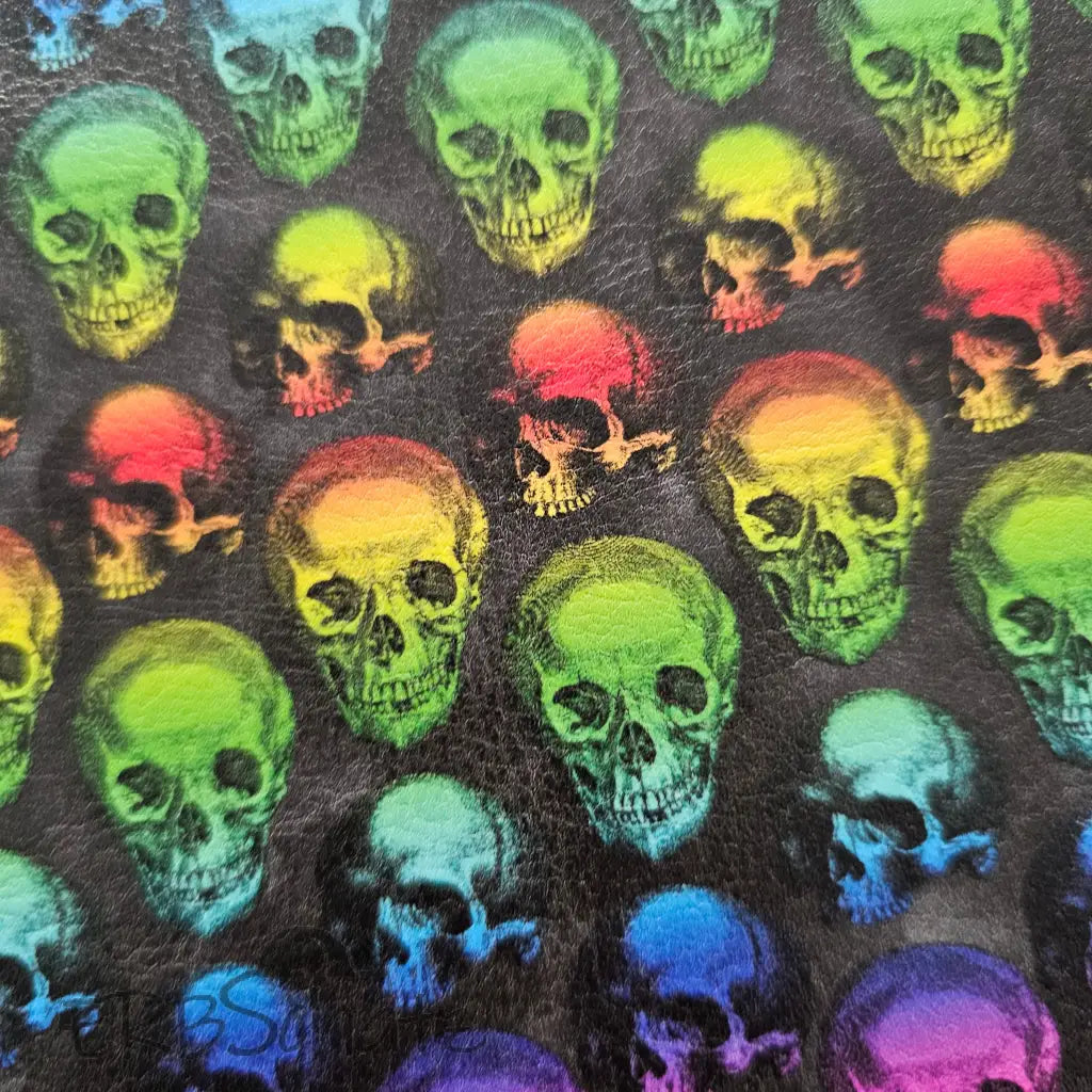 Kunstleder Rainbow Skulls Rollen 50 x 140 cm - KL50