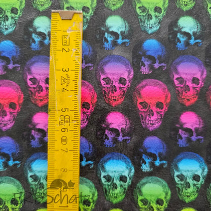 Kunstleder Rainbow Skulls Rollen 50 x 140 cm - KL50