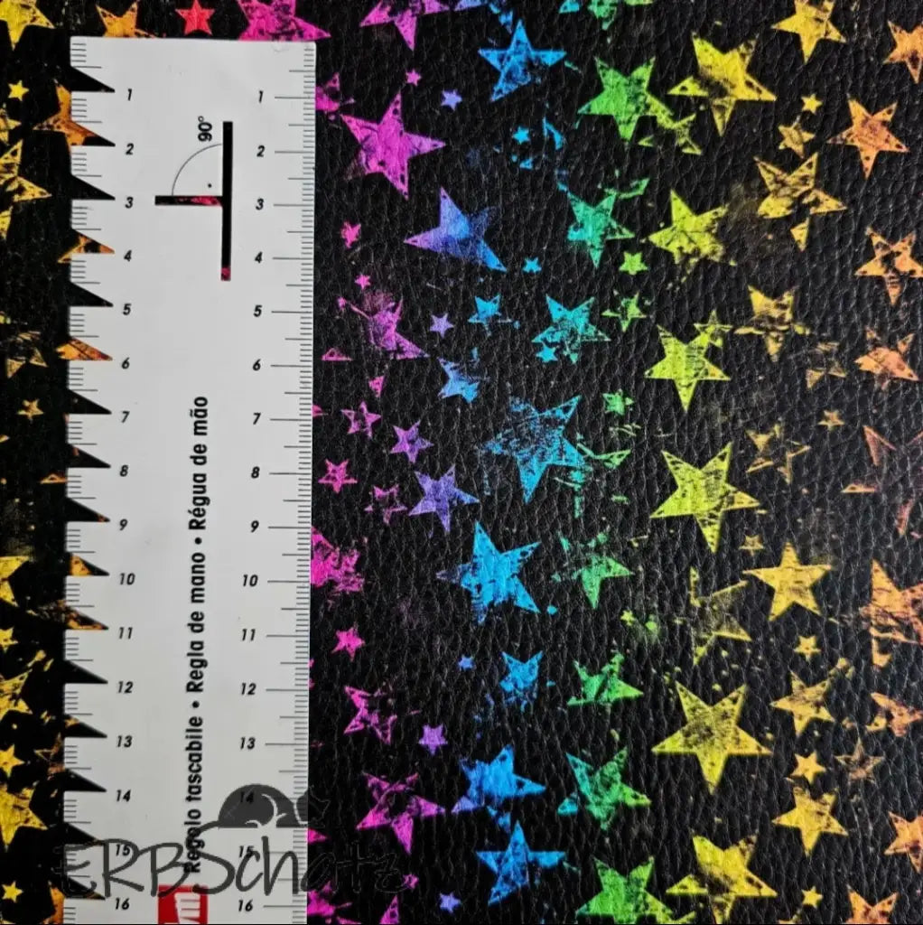 Kunstleder Rainbow Stars 50 x 140 cm - KL50