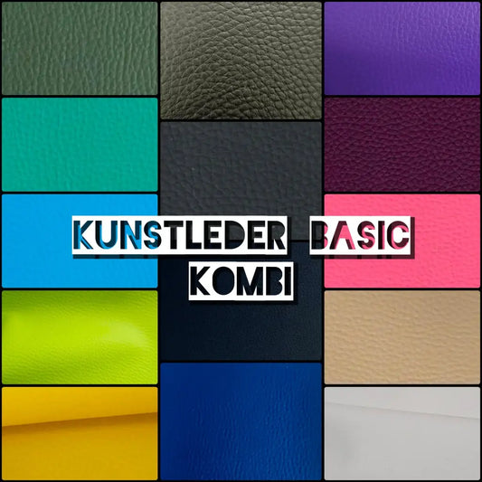 Kunstleder Rolle Basic Kombi Farbauswahl 50 x 140 cm