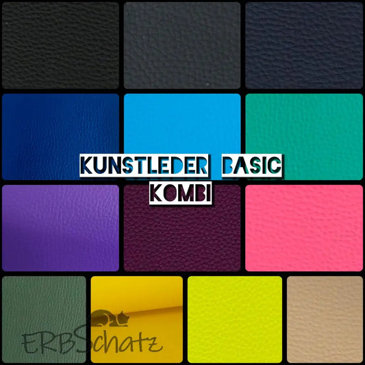Kunstleder Rolle Basic Kombi Farbauswahl 50 x 140 cm